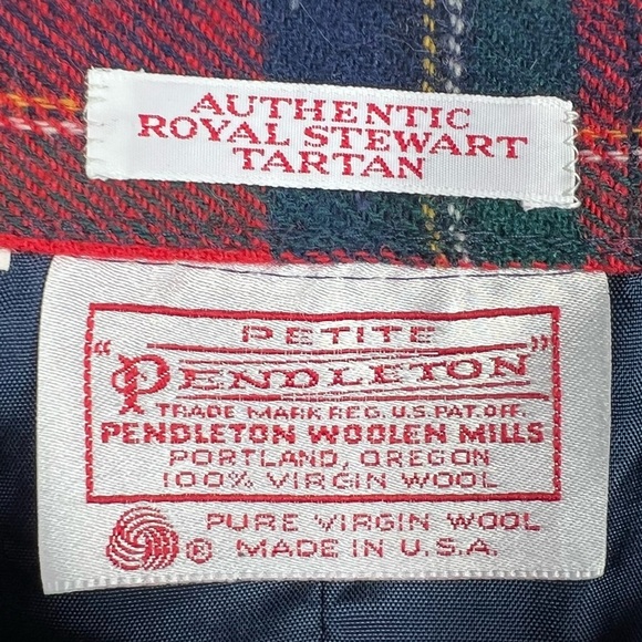 VINTAGE PENDLETON Authentic Royal Stewart Tartan Plaid Wool Skirt Petite - Picture 2 of 7